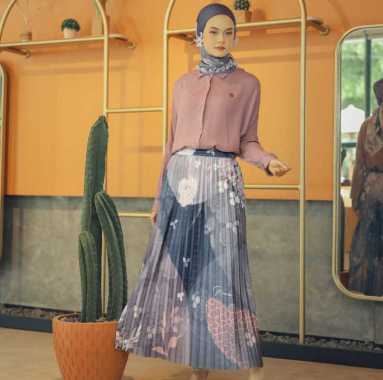 Rok Plisket Premium Quality Motif RANIA Dark Magnolia RANIA