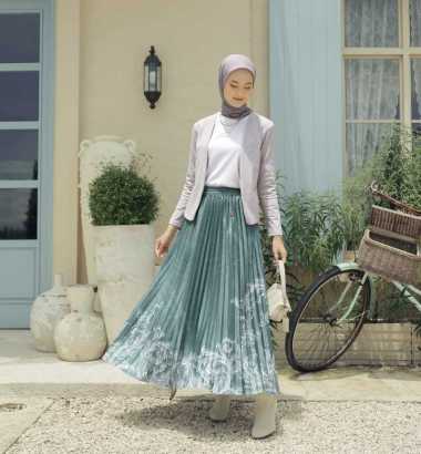 Rok Plisket Premium Quality Motif RANIA Royale Green RANIA