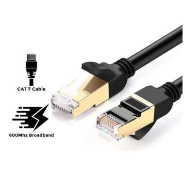 Cable LAN CAT 7 RJ45 UGREEN Ethernet 10Gbps 600Mhz FTP Internet Kabel 1m Black