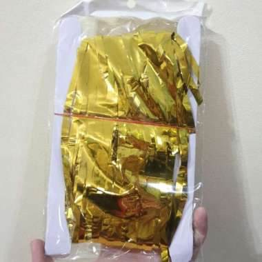 Backdrop Foil / Tirai Foil / Rumbai / Pesta / Party Curtain Laser Gold