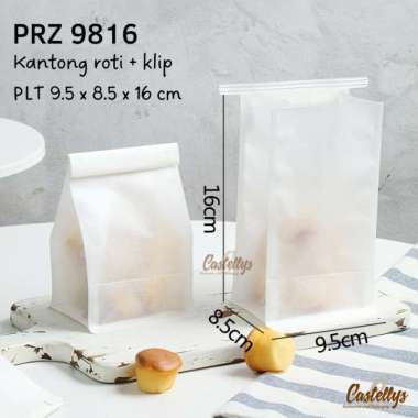 Kemasan Kantong Klip Kawat PRZ9816 Roti Cookies Kue Bag Kertas Plastik