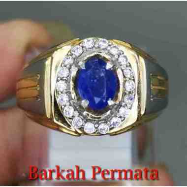 Cincin Batu Akik Blue Safir Ceylon Asli n 1878 Biru