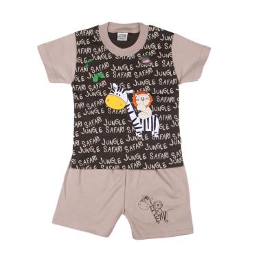 TOMPEGE TP-5445 Setelan Baju Oblong Anak laki - Coklat Tua