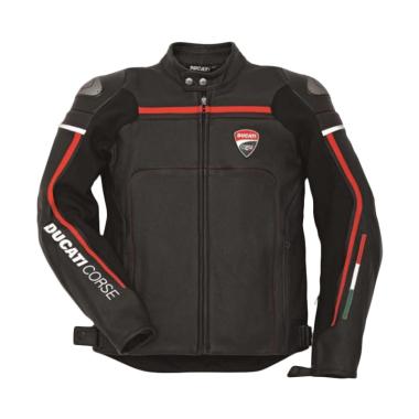 Ducati Corse 14 Leather Man Perforated Jaket Motor - Black