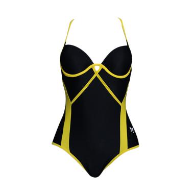 Lasona Premium SW-3141-L4 Baju Renang Wanita - Hitam Kuning