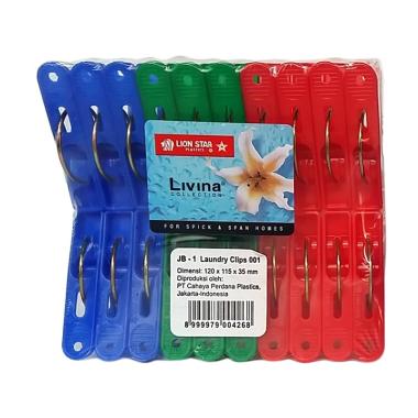 Lion Star Livina Jepit Jemuran / Jepitan Pakaian / Penjepit Celana [1 Pack/20 pcs] Multi