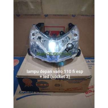 lampu depan reflektor vario 110 fi esp + led (socket 3) merk win