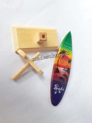 Hiasan meja papan surfing pajangan miniatur papan selancar dekorasi bali 23cm Airbrush