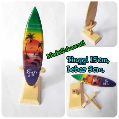 Hiasan meja papan surfing pajangan miniatur papan selancar dekorasi bali 15cm Airbrush