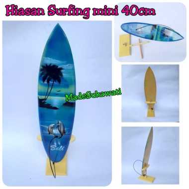 Hiasan meja papan surfing pajangan miniatur papan selancar dekorasi bali 40cm Airbrush