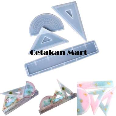CMart Cetakan Silikon Resin Epoxy Craft DIY Penggaris Ruler Set 4 Model