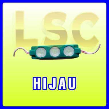 Lampu LED 3 mata 12-24 Volt, lampu kolong mobil 24v HIJAU