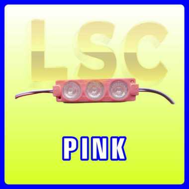 Lampu LED 3 mata 12-24 Volt, lampu kolong mobil 24v PINK