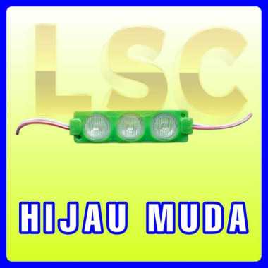 Lampu LED 3 mata 12-24 Volt, lampu kolong mobil 24v HIJAU MUDA