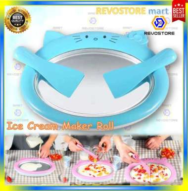 Ice Cream Maker Roll Instant Alat Pembuat Es Krim Yogurt Maker Biru