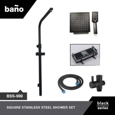 shower tiang hitam kotak bano / shower set hitam kotak shower tiang