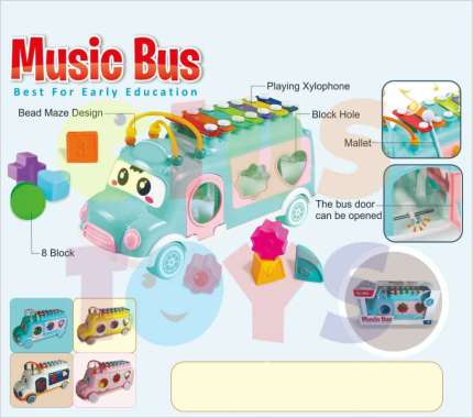 Mainan Edukasi Anak Xylophone Musik Bus