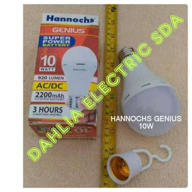 Lampu LED Emergency HANNOCHS GENIUS 10W AC/DC Ajaib Sentuh