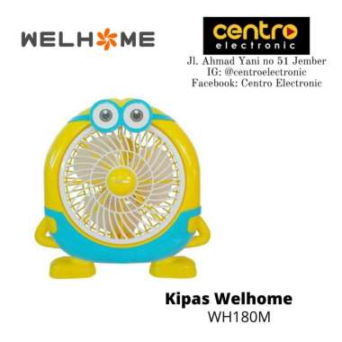 Kipas Mini Karakter Welhome WH180M kuning putih