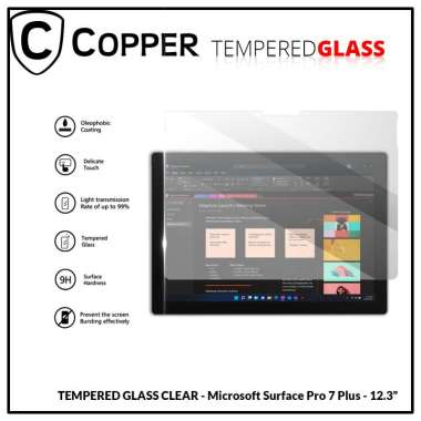 Microsoft Surface Pro 7 Plus / 12,3" -COPPER TEMPERED GLASS FULL CLEAR