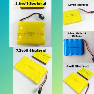 Baterai Cas Ni-CD AA Soket Hitam Untuk Remote Control 3,7Volt 1200mAh