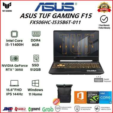ASUS TUF F15 FX506HC-I535B6T-O11 I5-11400H 8GB 512GB SSD RTX3050 4GB