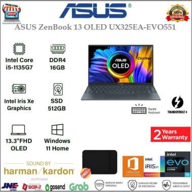 ASUS ZENBOOK 13 OLED UX325EA-EVO551 i5-1135G7 8GB 512GB SSD WIN11 OHS