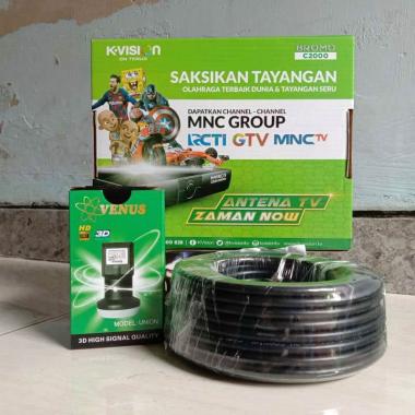 Paket Parabola K-Vision Fullset tinggal pasang biru