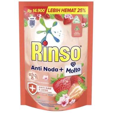 Promo Harga Rinso Liquid Detergent + Molto Korean Strawberry 565 ml - Blibli