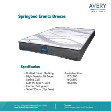 Avery - Spring Bed Erentz Breeze Series Ukuran.120,160,180x200 180 x 200
