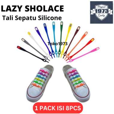HILACES BASIC Lazy Shoelace Tali Sepatu Silikon tali sepatu karet (8PCS.PACK) Semua Ukuran RED