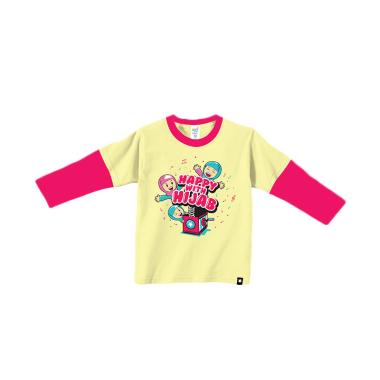 Afrakids AF138 Muslim Happy With Hijab Kaos Anak - Kuning