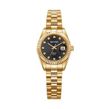 Rhythm RQ1610S 12 Stainless Jam Tangan Wanita - Gold Black
