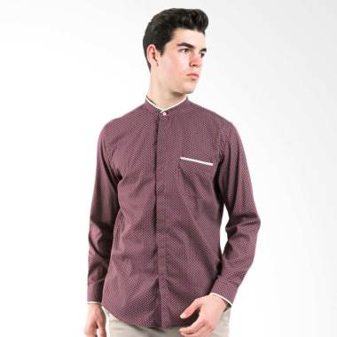Manly Fresno Slim Fit Pattern Shirt Baju Koko Pria