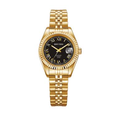 Rhythm RQ1612S 06 Stainless Jam Tangan Wanita - Gold Black