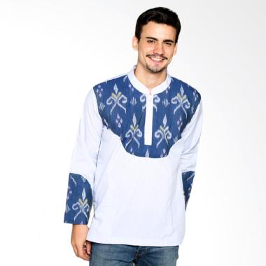 Fafa Collection Lengan Panjang KOKO 004 Koko Batik Pria - Biru
