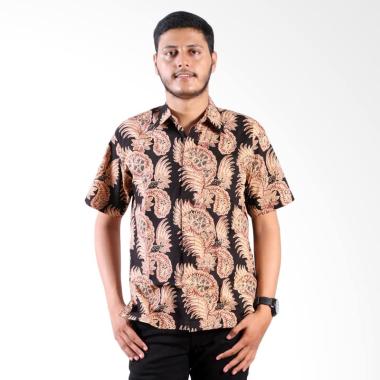 Batik Nulaba Cap Kembang Cakar Kemeja Pria Lengan Pendek