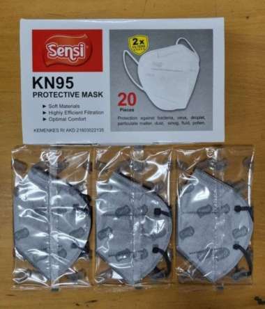 Masker KN95 Sensi Warna Abu Abu Grey