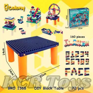 Meja Belajar Blok BLock Balok Bricks Tumpuk Lego Jumbo Anak BRO1368