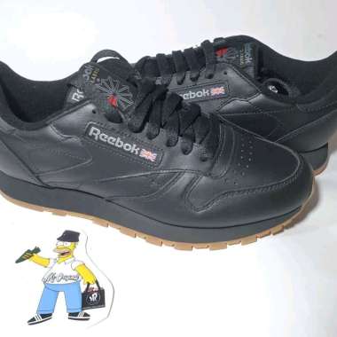 black reebok leather