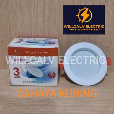 LAMPU DOWNLIGHT LED 3W 3 WATT / LAMPU LED TANAM PLAFON 3W 3 WATT cahaya kuning