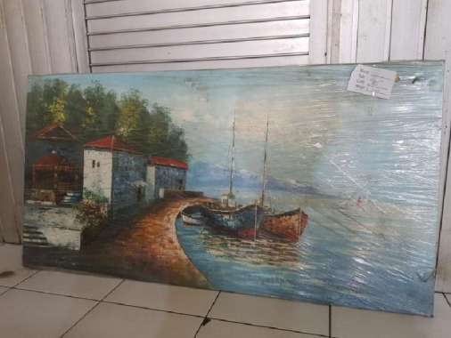 Lukisan Pemandangan Kampung Eropah 123x63cm H609