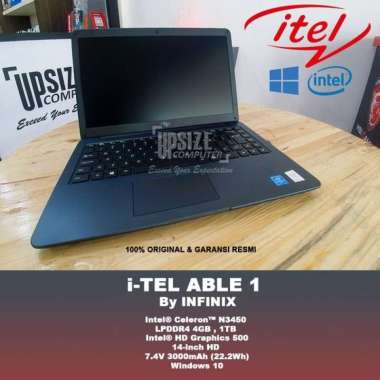Laptop Murah ITEL ABLE 1 Celeron N3350 RAM 4GB HDD 1TB 14" HD WIN10