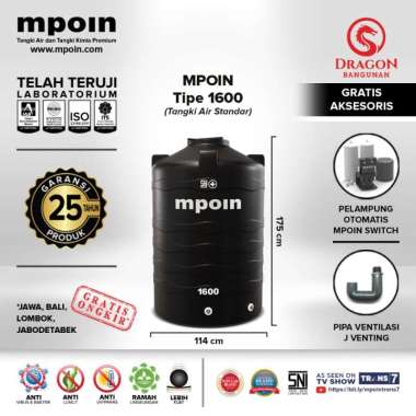 TOREN / TANDON / TANGKI AIR MPOIN PLUS 1600 / MPOIN WAVE 1600 HITAM