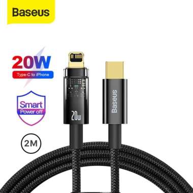 KABEL DATA IPHONE BASEUS AUTOMATIC POWER-OFF FAST CHARGING 2.4A - TC TO IPHONE TC TO IPHONE 1M