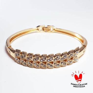 VeE GW52 Lapis Emas 18K Kristal Swarovski Gelang Wanita GOLD