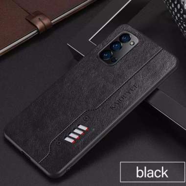 CASE KULIT OPPO RENO 6 CASE KULIT SLIM DESAIN ORIGINALCASING Hitam