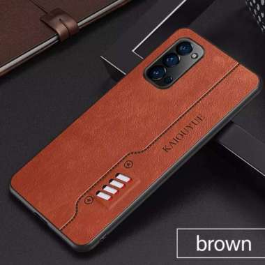 CASE KULIT OPPO RENO 6 CASE KULIT SLIM DESAIN ORIGINALCASING Cokelat