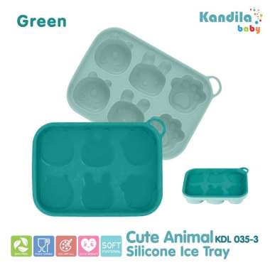 Kandila Baby Cute Animal Silicone Tray - Green