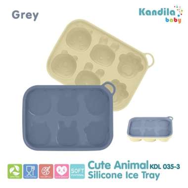 Kandila Baby Cute Animal Silicone Tray - Grey